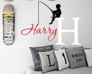Fishing Boys Name Wall Decal